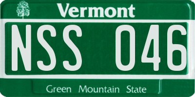 VT license plate NSS046