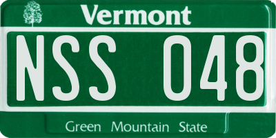 VT license plate NSS048