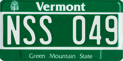 VT license plate NSS049