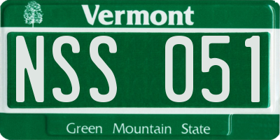 VT license plate NSS051