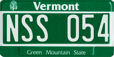 VT license plate NSS054