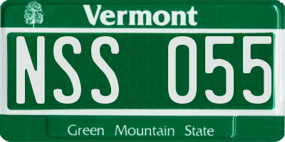 VT license plate NSS055