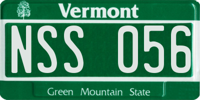 VT license plate NSS056