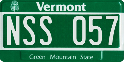 VT license plate NSS057