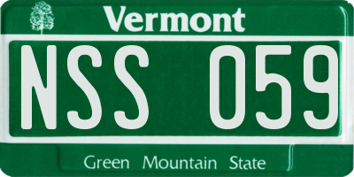 VT license plate NSS059