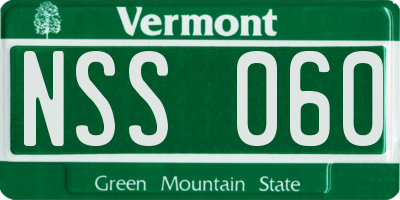 VT license plate NSS060