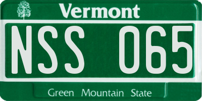 VT license plate NSS065