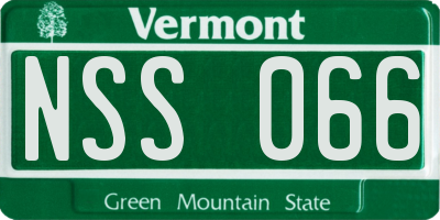 VT license plate NSS066