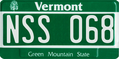 VT license plate NSS068