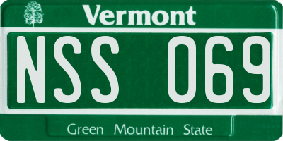 VT license plate NSS069