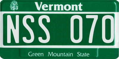 VT license plate NSS070