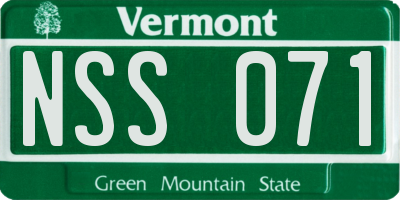 VT license plate NSS071