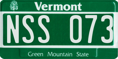 VT license plate NSS073