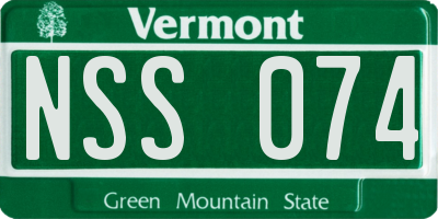 VT license plate NSS074