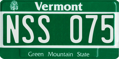 VT license plate NSS075