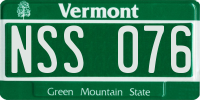 VT license plate NSS076