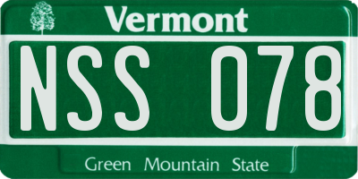 VT license plate NSS078