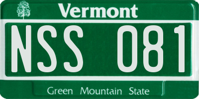 VT license plate NSS081
