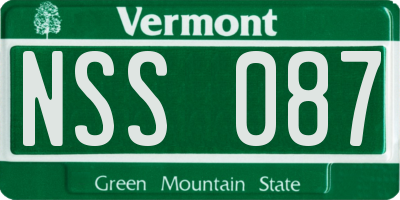 VT license plate NSS087