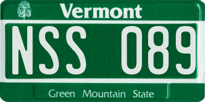 VT license plate NSS089
