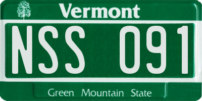 VT license plate NSS091