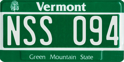 VT license plate NSS094