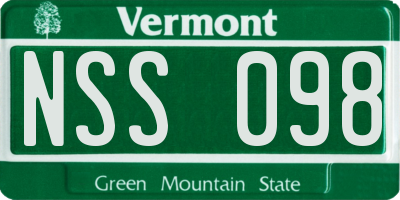 VT license plate NSS098