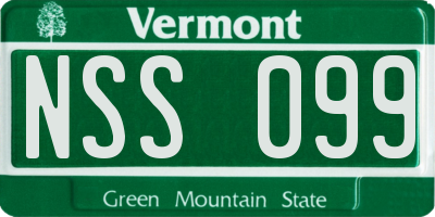 VT license plate NSS099