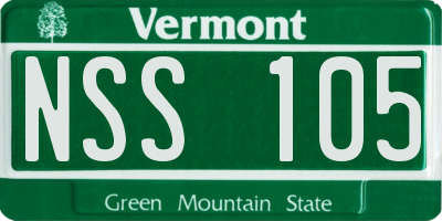 VT license plate NSS105
