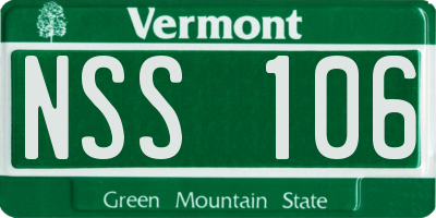 VT license plate NSS106