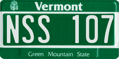 VT license plate NSS107