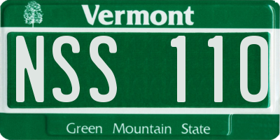 VT license plate NSS110