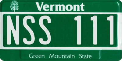 VT license plate NSS111