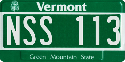VT license plate NSS113