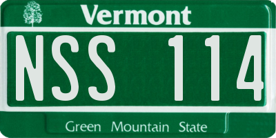 VT license plate NSS114