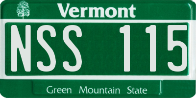 VT license plate NSS115