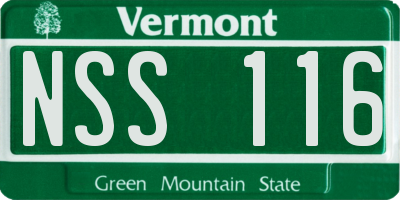 VT license plate NSS116