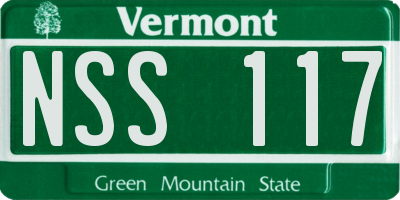 VT license plate NSS117