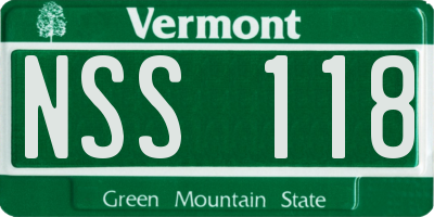 VT license plate NSS118