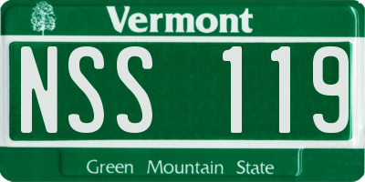 VT license plate NSS119