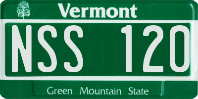 VT license plate NSS120