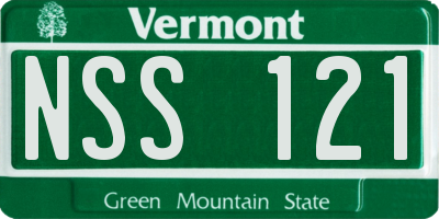 VT license plate NSS121