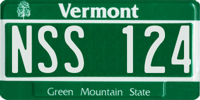 VT license plate NSS124