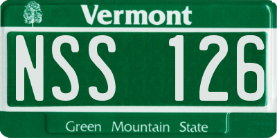 VT license plate NSS126