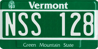VT license plate NSS128