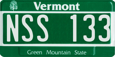 VT license plate NSS133
