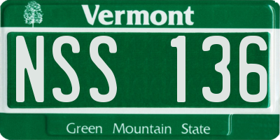 VT license plate NSS136