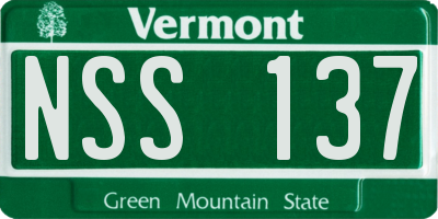 VT license plate NSS137
