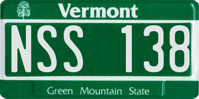 VT license plate NSS138