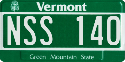 VT license plate NSS140